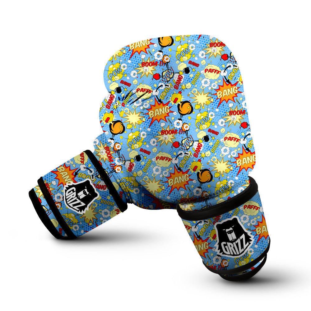 Comic Book Speech Bubbles Print Pattern Boxing Gloves-grizzshop