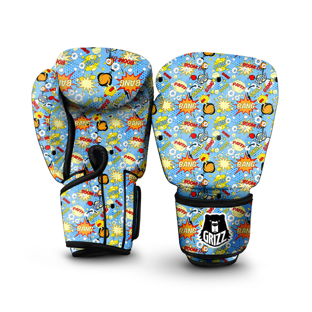 Comic Book Speech Bubbles Print Pattern Boxing Gloves-grizzshop