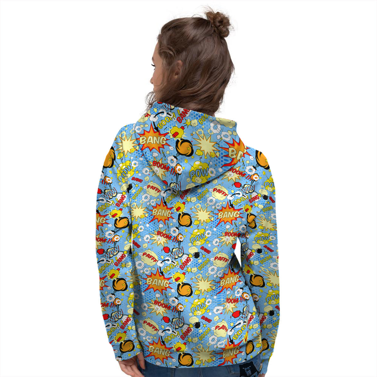 Comic Book Speech Bubbles Print Pattern Women's Hoodie-grizzshop
