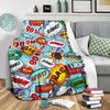 Comic Book Strip Pattern Print Blanket-grizzshop