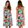 Comic Book Strip Pattern Print Dress-grizzshop