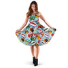 Comic Book Strip Pattern Print Dress-grizzshop