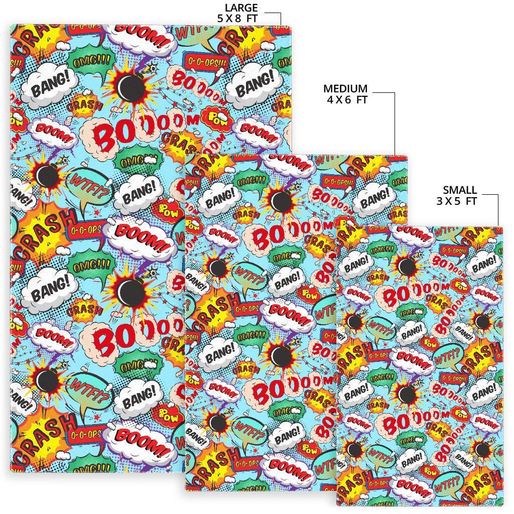 Comic Book Strip Pattern Print Floor Mat-grizzshop