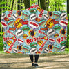 Comic Book Strip Pattern Print Hooded Blanket-grizzshop