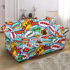 Comic Book Strip Pattern Print Loveseat Cover-grizzshop