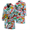 Comic Book Strip Pattern Print Men Long Robe-grizzshop