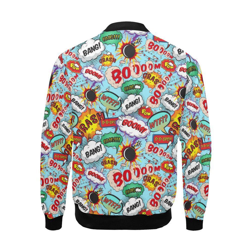 Comic Book Strip Pattern Print Men's Bomber Jacket-grizzshop