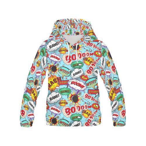 Comic Book Strip Pattern Print Women Pullover Hoodie-grizzshop