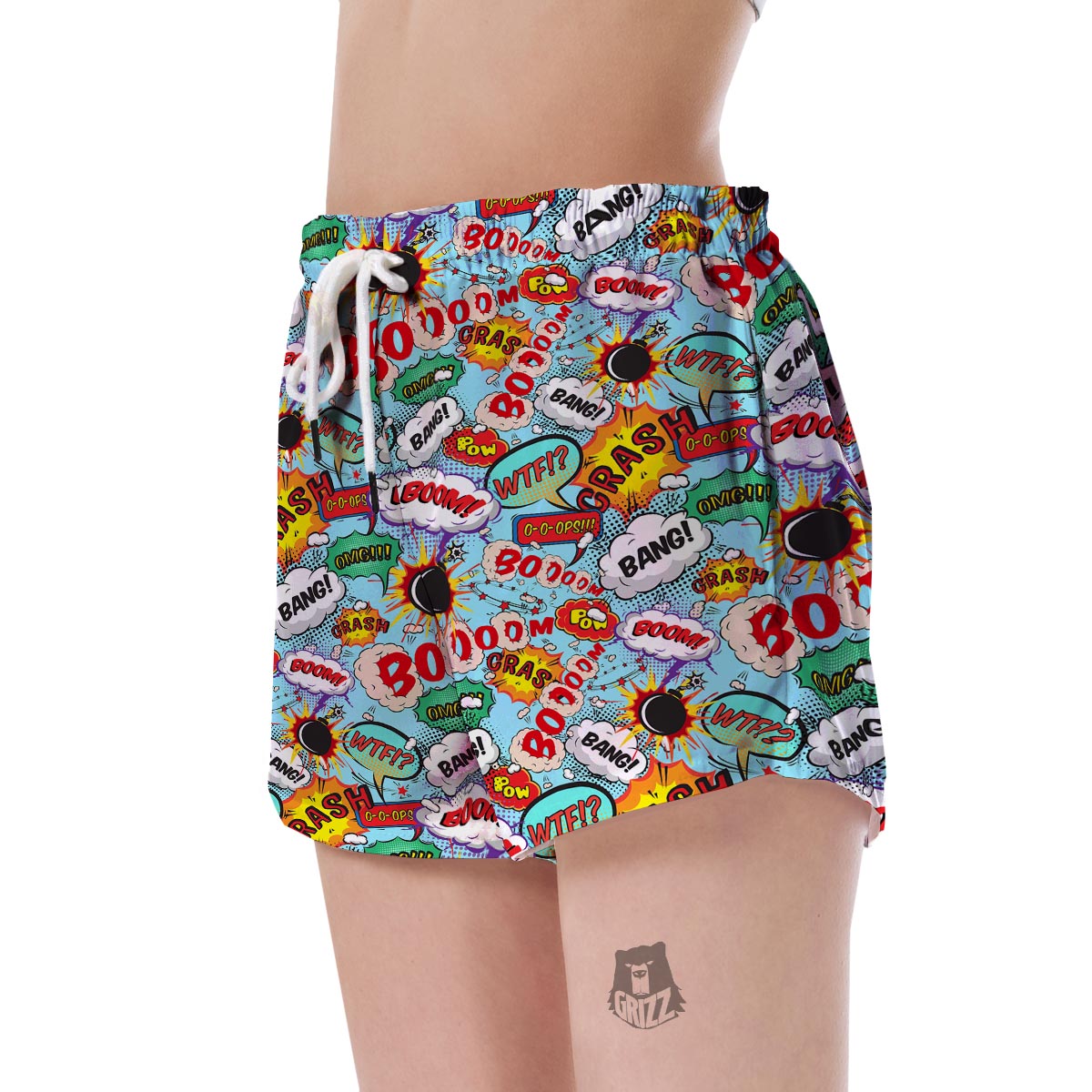 Comic Book Strip Pattern Print Women's Shorts-grizzshop