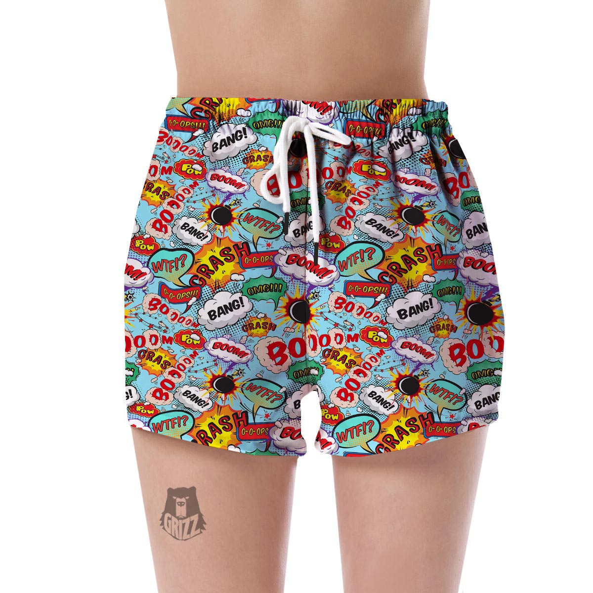Comic Book Strip Pattern Print Women's Shorts-grizzshop