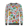 Comic Book Strip Pattern Print Women's Sweatshirt-grizzshop