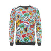 Comic Book Strip Pattern Print Women's Sweatshirt-grizzshop