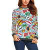 Comic Book Strip Pattern Print Women's Sweatshirt-grizzshop