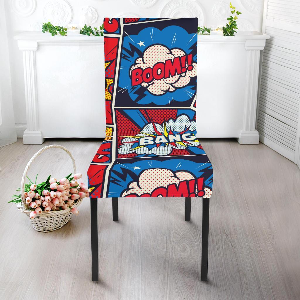 Comic Strip Book Pattern Print Chair Cover-grizzshop