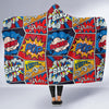 Comic Strip Book Pattern Print Hooded Blanket-grizzshop