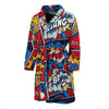 Comic Strip Book Pattern Print Men Long Robe-grizzshop