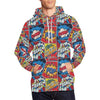 Comic Strip Book Pattern Print Men Pullover Hoodie-grizzshop