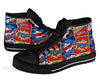 Comic Strip Book Pattern Print Men Women's High Top Shoes-grizzshop