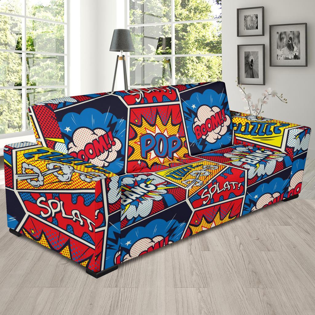 Comic Strip Book Pattern Print Sofa Covers-grizzshop