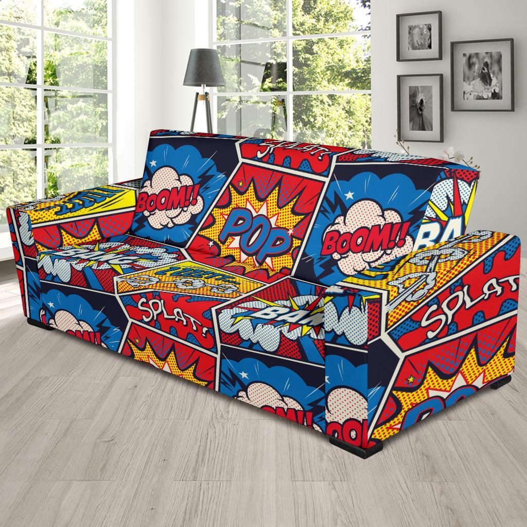 Comic Strip Book Pattern Print Sofa Covers-grizzshop