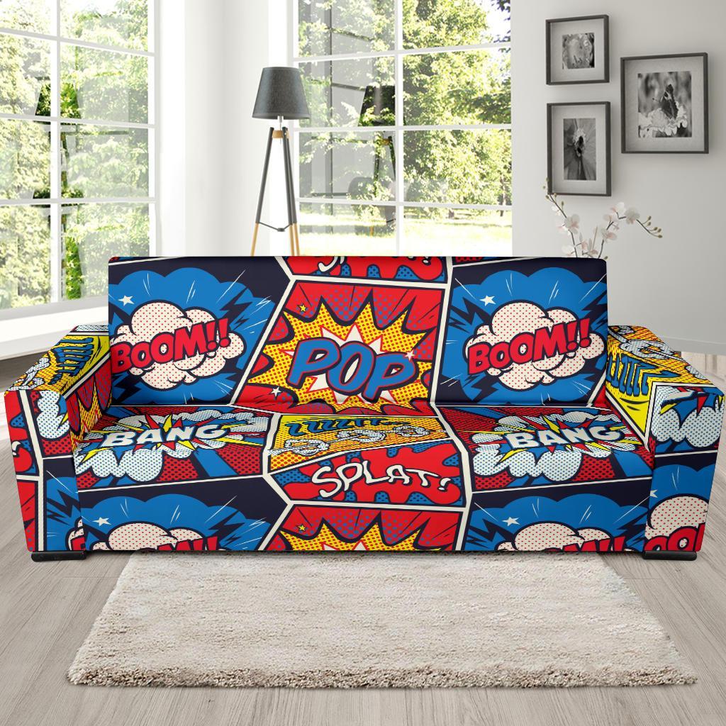 Comic Strip Book Pattern Print Sofa Covers-grizzshop