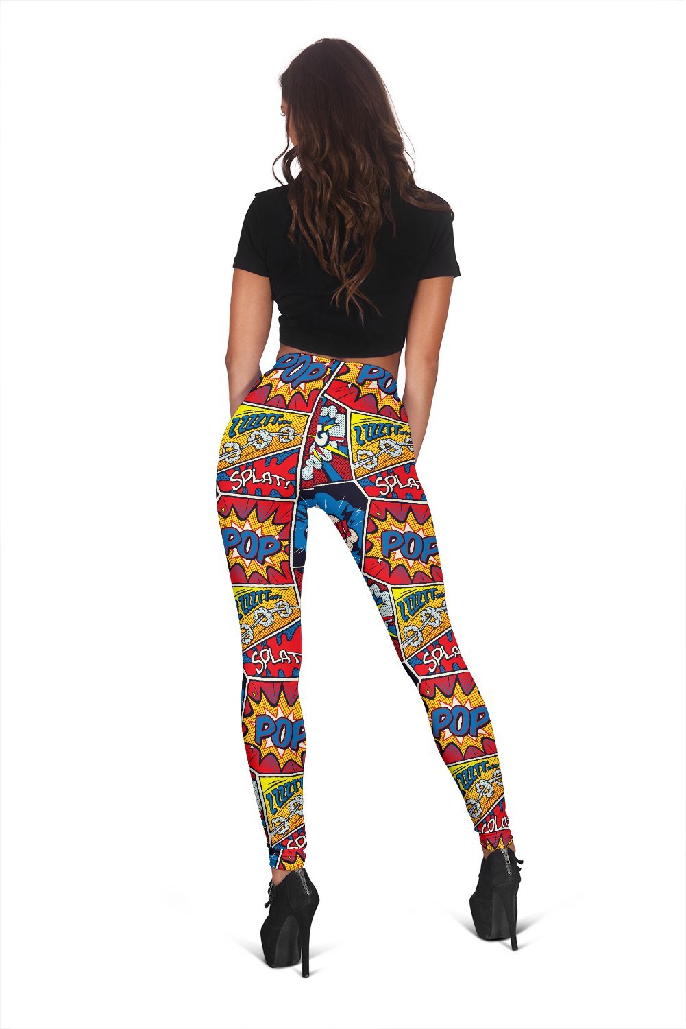 Comic Strip Book Pattern Print Women Leggings-grizzshop