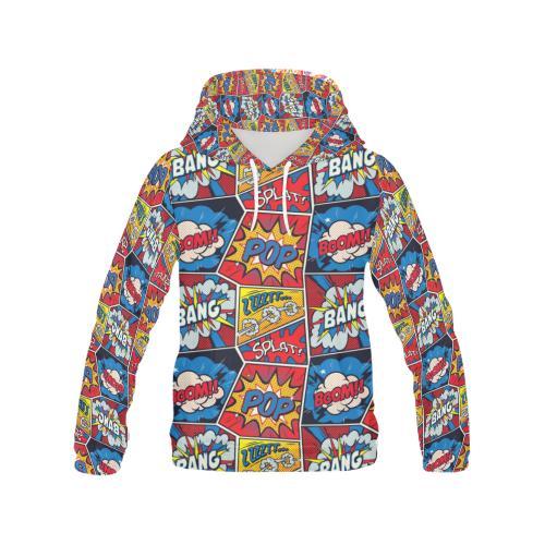 Comic Strip Book Pattern Print Women Pullover Hoodie-grizzshop