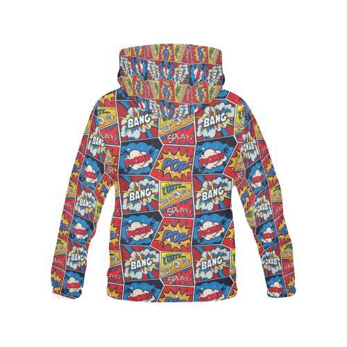 Comic Strip Book Pattern Print Women Pullover Hoodie-grizzshop