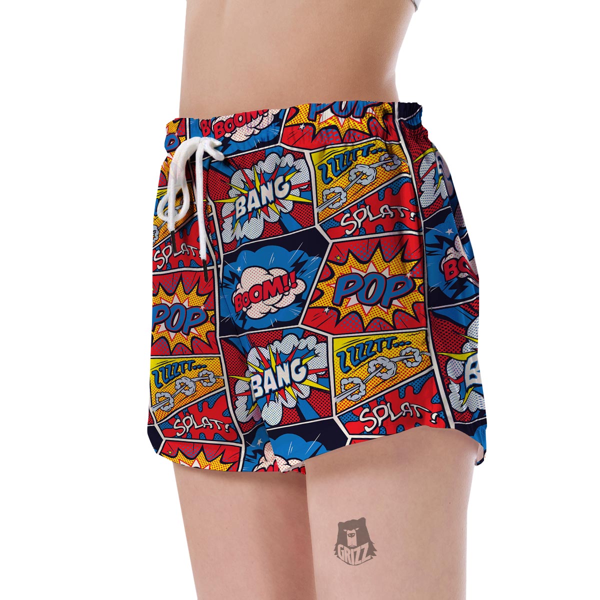 Comic Strip Book Pattern Print Women's Shorts-grizzshop