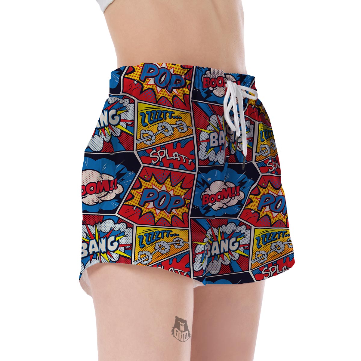 Comic Strip Book Pattern Print Women's Shorts-grizzshop