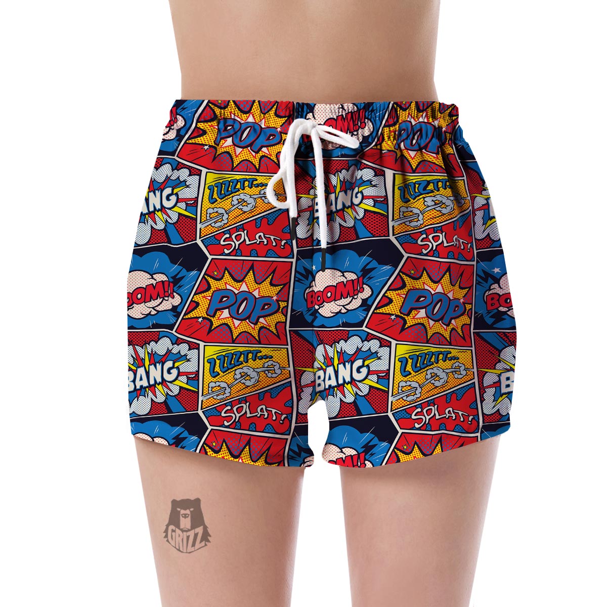 Comic Strip Book Pattern Print Women's Shorts-grizzshop