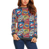 Comic Strip Book Pattern Print Women's Sweatshirt-grizzshop