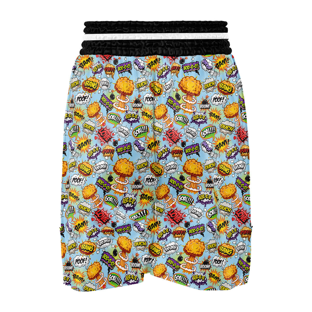 Comics Book Speech Print Pattern Boxing Shorts-grizzshop
