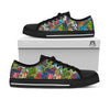 Comics Monsters Graffiti Print Pattern Black Low Top Shoes-grizzshop