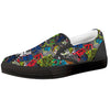 Comics Monsters Graffiti Print Pattern Black Slip On Shoes-grizzshop