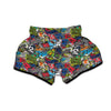 Comics Monsters Graffiti Print Pattern Muay Thai Boxing Shorts-grizzshop