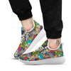 Comics Monsters Graffiti Print Pattern White Athletic Shoes-grizzshop