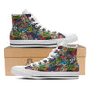 Comics Monsters Graffiti Print Pattern White High Top Shoes-grizzshop