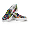 Comics Monsters Graffiti Print Pattern White Slip On Shoes-grizzshop