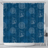 Compass Direction Pattern Print Bathroom Shower Curtain-grizzshop