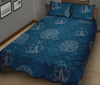 Compass Direction Pattern Print Bed Set Quilt-grizzshop