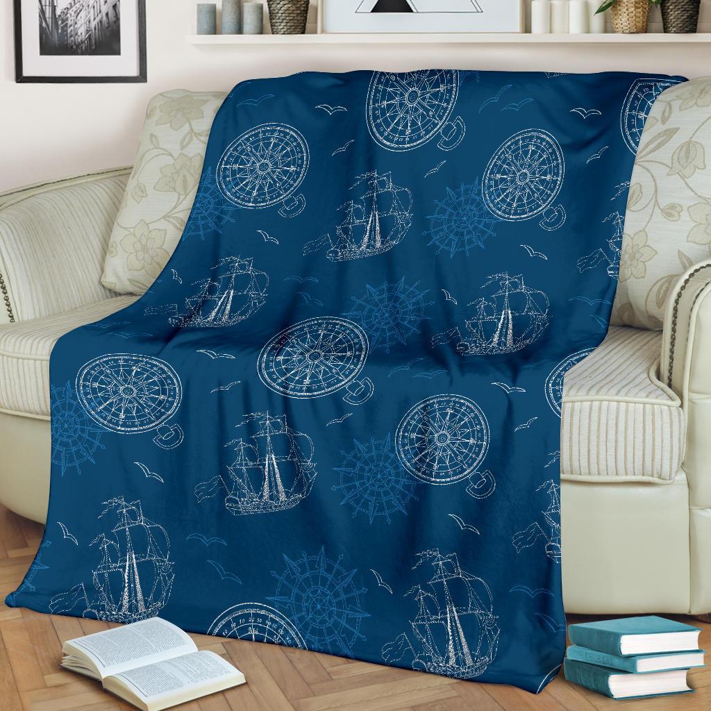 Compass Direction Pattern Print Blanket-grizzshop