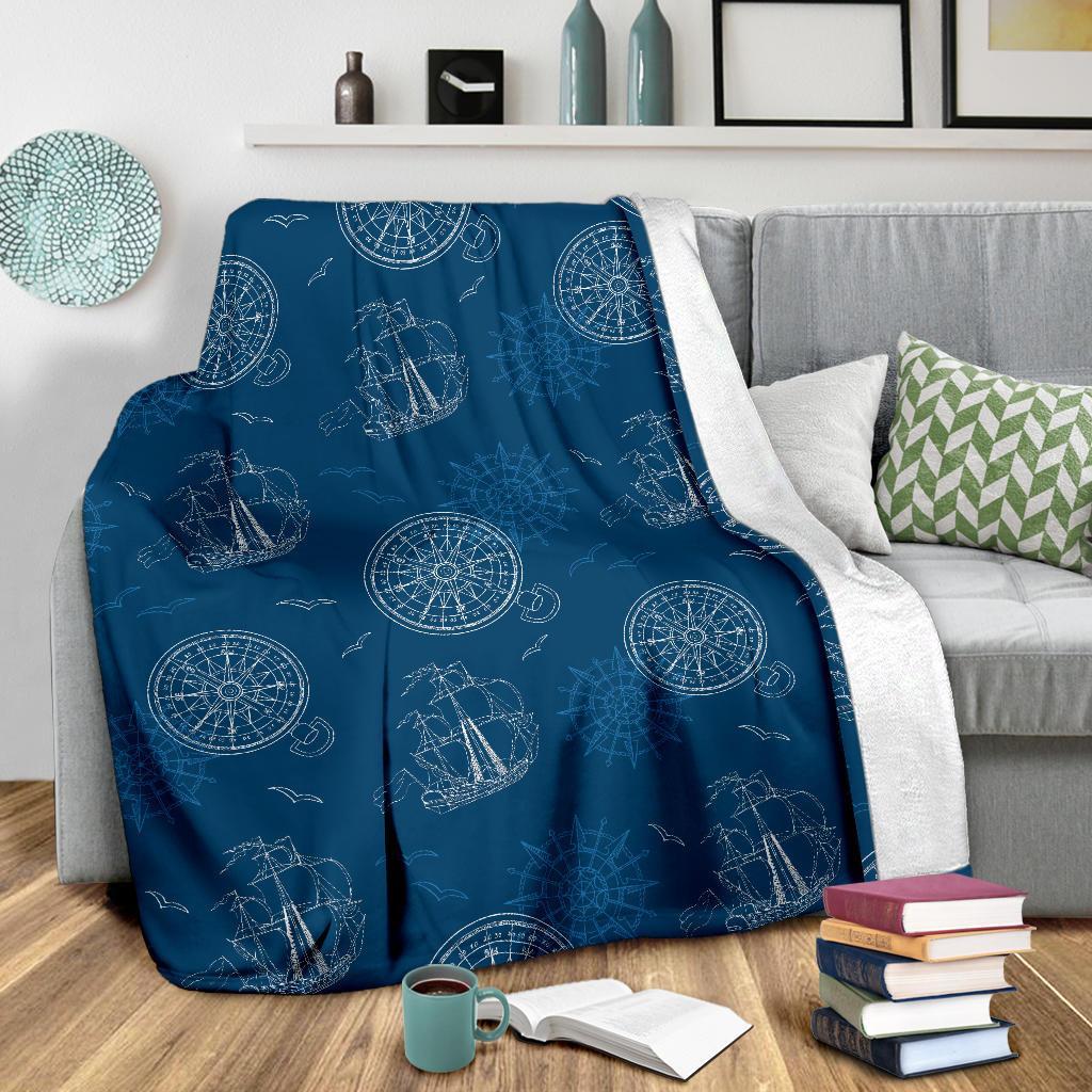 Compass Direction Pattern Print Blanket-grizzshop