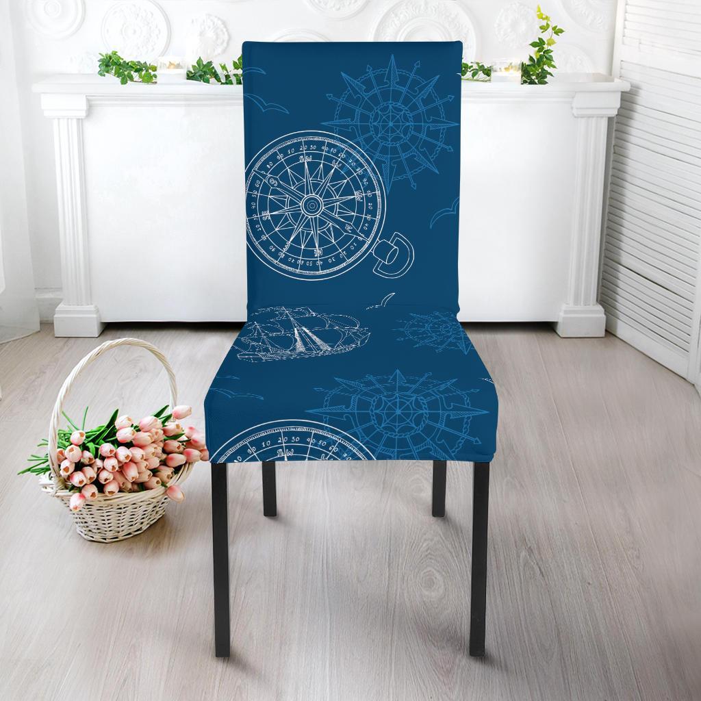 Compass Direction Pattern Print Chair Cover-grizzshop