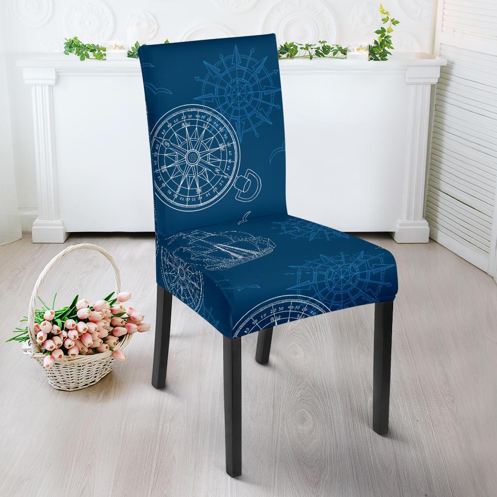 Compass Direction Pattern Print Chair Cover-grizzshop