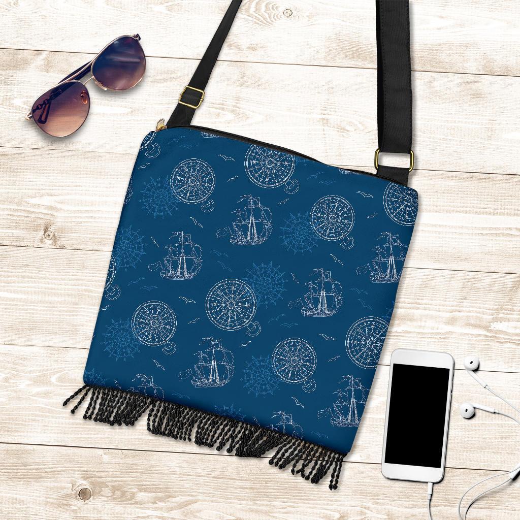 Compass Direction Pattern Print Crossbody bags-grizzshop