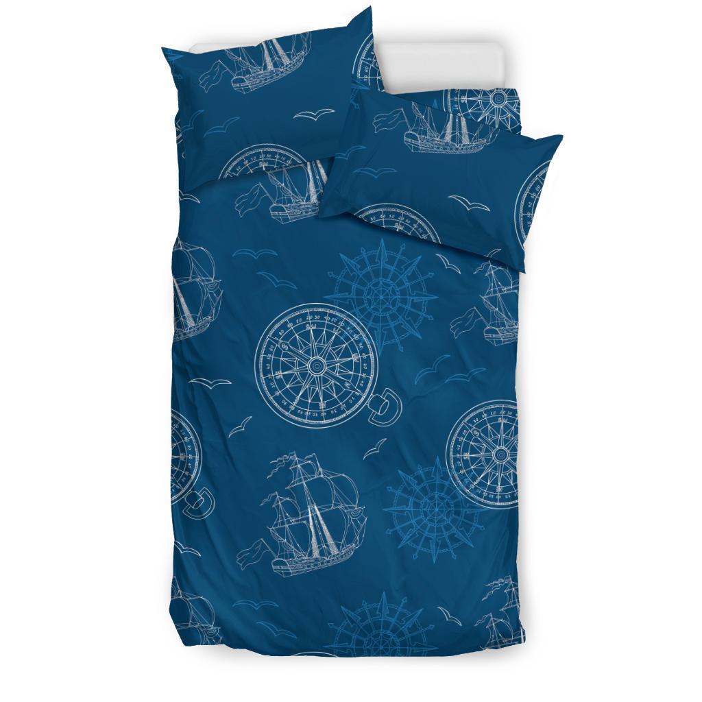 Compass Direction Pattern Print Duvet Cover Bedding Set-grizzshop