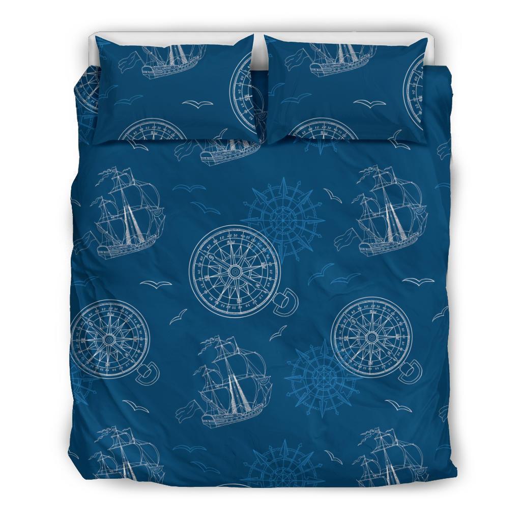 Compass Direction Pattern Print Duvet Cover Bedding Set-grizzshop