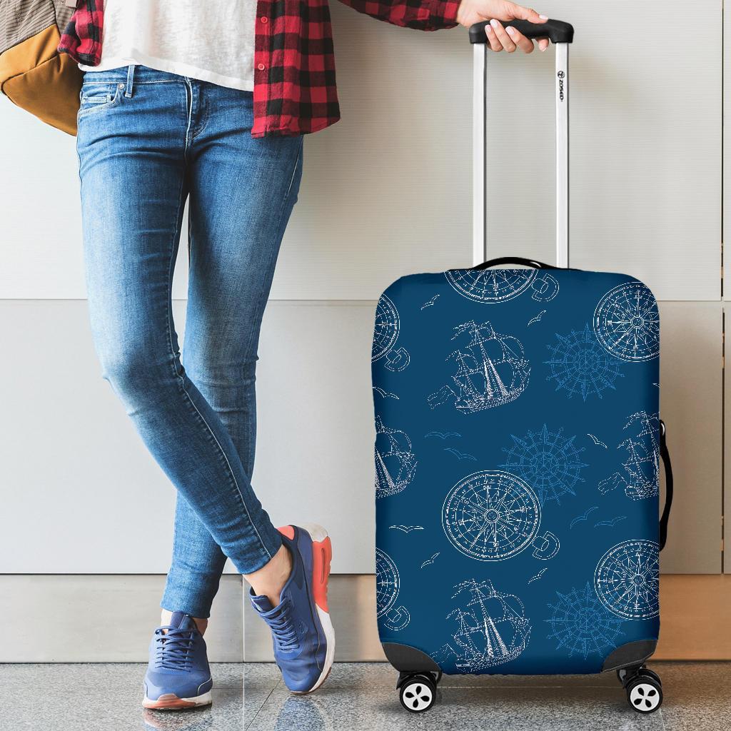 Compass Direction Pattern Print Luggage Cover Protector-grizzshop