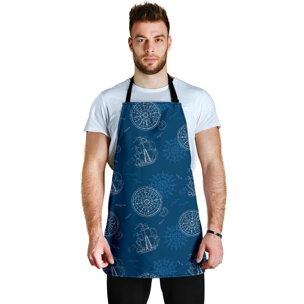 Compass Direction Pattern Print Men's Apron-grizzshop